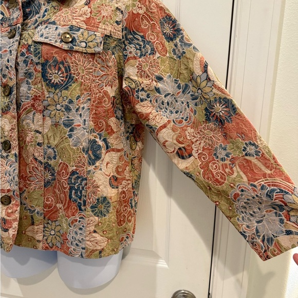 Analogy Floral Patchwork Button-Up Jacket L/XL - Picture 2 of 8